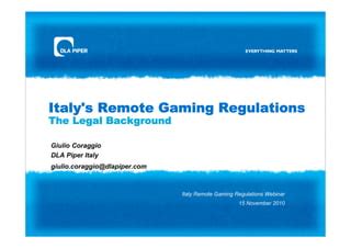 remote gaming regulations